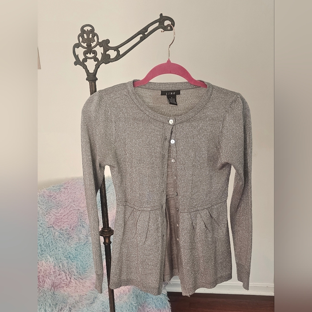Link Women's Silver Cardigan Sweater
